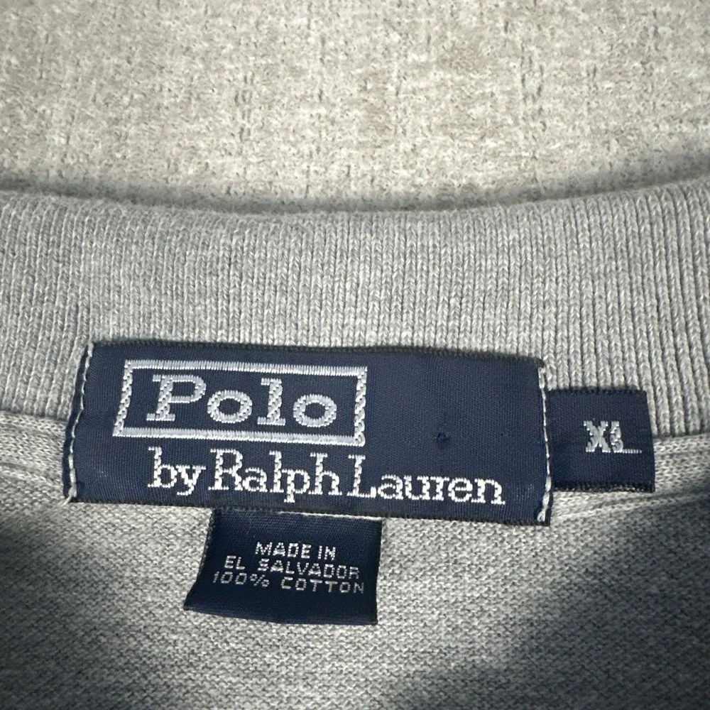 Polo Ralph Lauren Shirt Men XL Grey‎ Long Sleeve Golf Preppy Blue Pony Casual